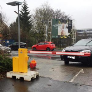 Solaranlage für unsere mobilen Mietschranken 