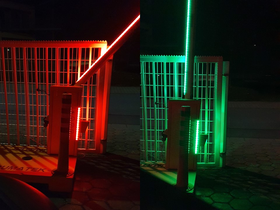 Rumatek Automatikschranken "das Original" mit neuer RGB LED Beleuchtung