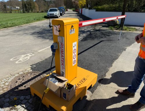 Mobile Schranke für Baustellenzufahrt