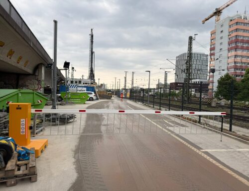 Baustellenschranke für Baustellenzufahrten in München